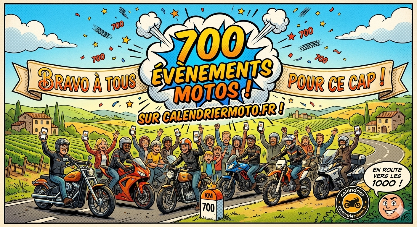 700 Événements Moto sur CalendrierMoto.fr : On a fait chauffer le serveur (et le bitume) !