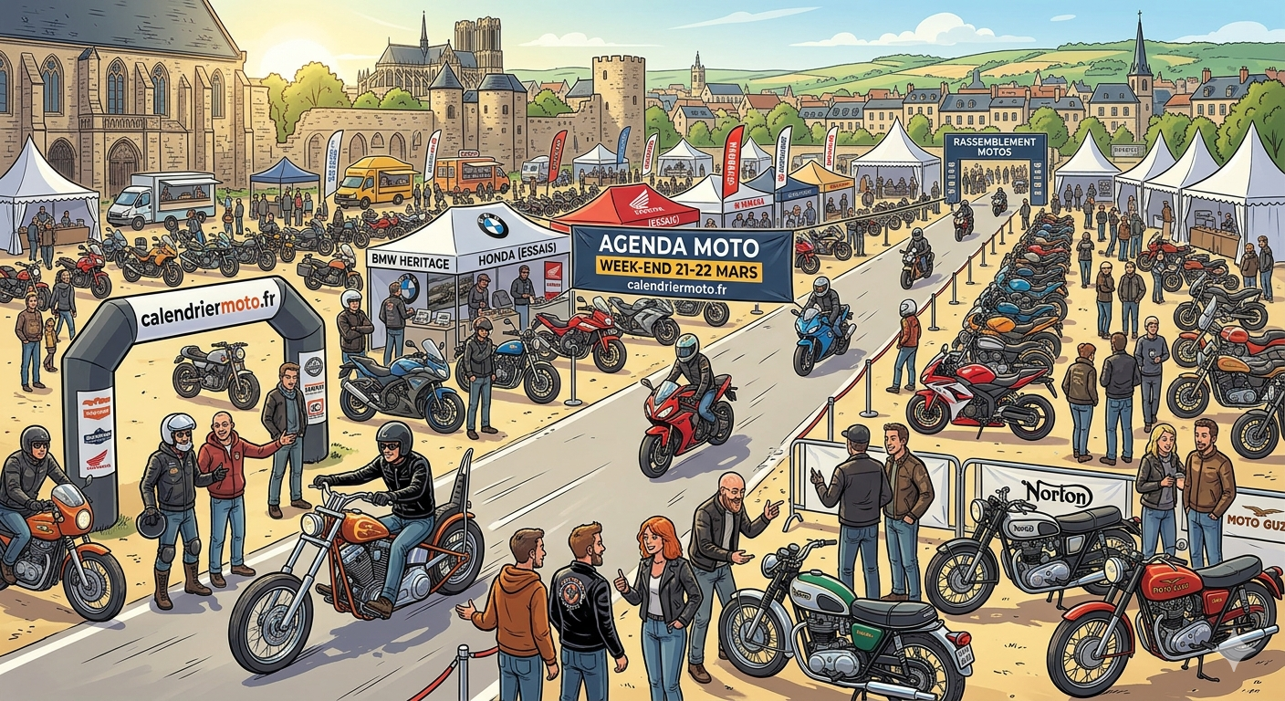 🏍️ Agenda Moto : Que faire ce week-end du 21 et 22 mars 2026 ?
