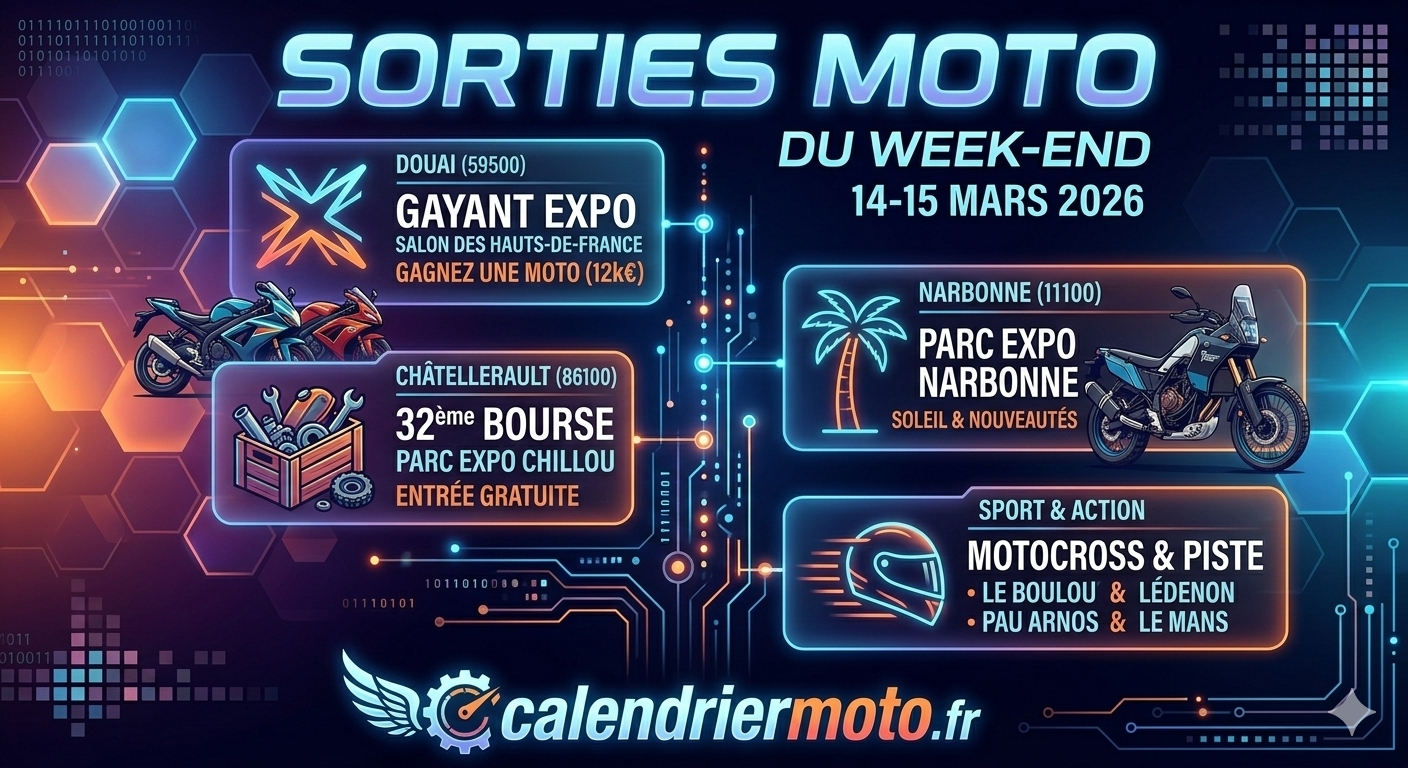 Sorties Moto du Week-end : Où rouler les 14 et 15 mars 2026 ?
