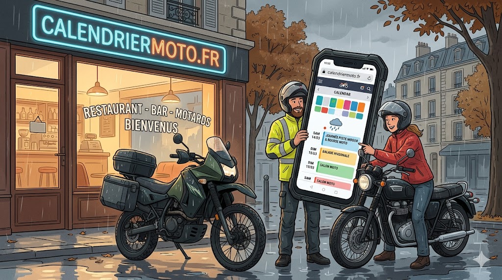 Météo maussade ? Pas de quoi ranger le casque : Préparez votre week-end sur Calendriermoto.fr !